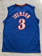 ★美品 NBA 76ers アレン・アイバーソン IVERSON #3 セブンティ・シクサーズ NIKE製 ユニフォーム ナイキ シャツ ジャージ 刺繍　L_画像3