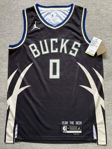[Неиспользованный] NBA Bucks Deimian Rilad Lillard # 0 Milwar Key Bucks Униформа игр Jersey L Красота