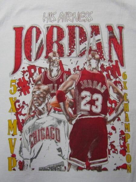 【未使用品】 NBA JORDAN ＃23 BULLS シカゴ・ブルズ ★ コントラスト Tシャツ ユニフォーム　L　白　ブラック