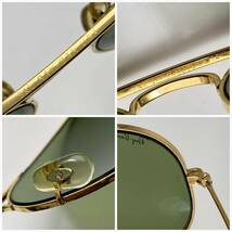 ケース付★B&L RAY-BANボシュロムレイバン メタル1 Gold/#3 RB3ライトグリーンスモーク 白ロゴ ティアドロップ VINTAGEサングラス USA製_画像6