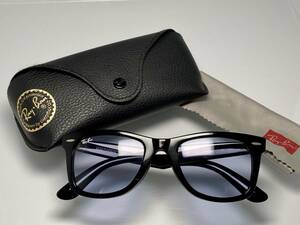 ケース付★RAY-BANレイバン WAYFARERウェイファーラー RB2140-F 901/64 黒ブラック/BLUE GREY 水色カラーレンズ 定番スモークサングラス