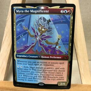 MTG【ギャラクシー・Foil】(518)■ショーケース■《Myra the Magnificent》[UNF-BF] 金R 英語版 Unfinity