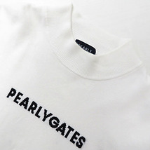 【格安】1,000円～ PEARLY GATES パーリーゲイツ コットン ニットセーター ホワイト系 サイズ5 メンズ ゴルフウェア [M4599]_画像3