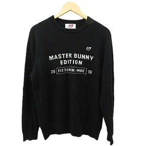 【格安】1,000円～ MASTER BUNNY EDITION マスターバニーエディション ウール混 ニットセーター ブラック系 サイズ4 ゴルフ 非売品 [M4610]