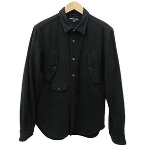 【格安】1,000円～ COMME des GARCONS HOMME コムデギャルソンオム 長袖シャツ ウール コットン HT-B044 ブラック系 サイズM [M4650]