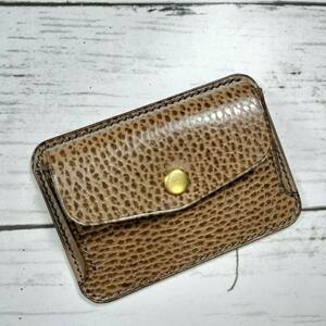 RiDo LeatherWorks【ドラーロ&ブッテーロ】フラグメントケース　ミニ★グレー×グレー　イタリアンレザー　小銭入れ　ミニ財布