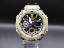 中古腕時計354【CASIO】GA-2000(カシオ)G-SHOCKGショックデジアナブラック樹脂バンド　カーボンコア デザートカーキ_画像1