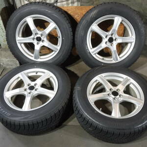 8-9分山 良品 BLIZZAK ブリザック VRX アルミホイールセット 225/60R17 BRIDGESTONE(ブリヂストン) 17×7J 5H-100+53 愛知手渡し可 880-128