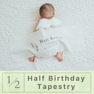 ハーフバースデー タペストリー 1/2 half birthday ハンドメイド ナチュラル 飾り 6ヶ月 バルーン 風船