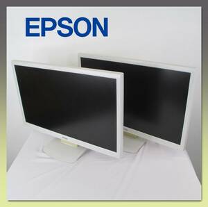 PF【中古】② EPSON エプソン　23.6型ワイドTFT液晶ディスプレイ LD24W82　2台まとめて　コード欠品