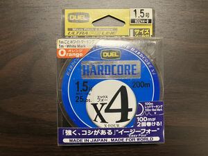 【新品】 デュエル ハードコア X4 1.5号 200m オレンジ