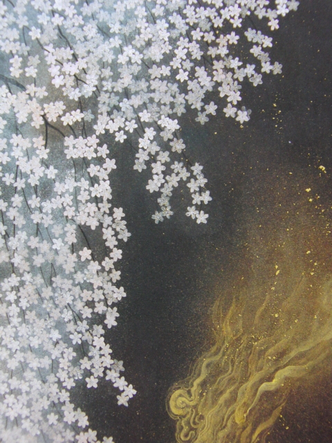 जल नदी पूर्व, [रात में चेरी के फूल], फ़्रेमिंग कला के एक दुर्लभ संग्रह से, सौंदर्य उत्पाद, नया फ्रेम शामिल, आंतरिक भाग, वसंत, चेरी ब्लॉसम, चित्रकारी, तैल चित्र, प्रकृति, परिदृश्य चित्रकला