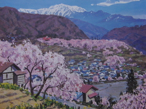 Art hand Auction Toru Takeuchi, [Spring in Takato (cherry blossoms and Senjo)], From a rare framed art book, Beauty products, Brand new with frame, interior, spring, cherry blossoms, painting, oil painting, Nature, Landscape painting