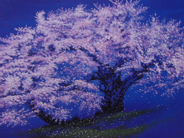Mitsuru Hanzawa, [Garyu Sakura], De una rara colección de arte enmarcado., Productos de belleza, Nuevo marco incluido, interior, primavera, Flores de cerezo, Cuadro, Pintura al óleo, Naturaleza, Pintura de paisaje