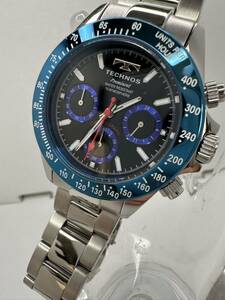 【TECHNOS】クロノグラフ 腕時計 TP0403 中古品　電池交換済み　稼動品　84-6