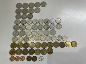 古銭　韓国　硬貨おまとめ69枚　500ウォン9枚、100ウォン26枚、50ウォン10枚、10ウォン23枚、1ウォン1枚　計7831ウォン