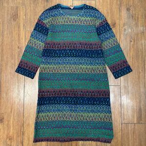 missoni ミッソーニ ジャガードニット ワンピース 46 イタリア製 j1