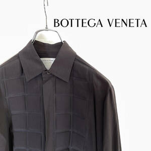 2020SS BOTTEGA VENETA ボッテガ ヴェネタ キルティング シルク シャツ size 34　0120391