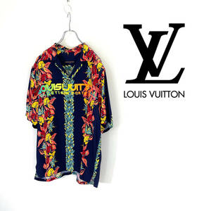 2018SS LOUIS VUITTON ルイヴィトン ネオンロゴ レーヨン オープンカラー アロハシャツ size XL HES96WGFN 0130385