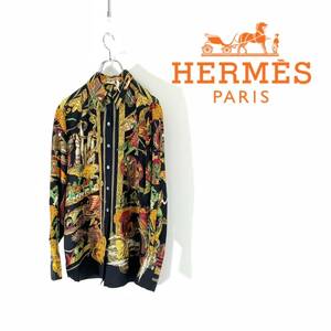 HERMES エルメス ビンテージ シルク オーバー シャツ size 36 0221751