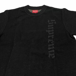 【新品同様】17aw Supreme Reverse Terry L/S Top size:S シュプリーム ロゴ LOGO カットソー 長袖 Tシャツ 黒 ブラック Crewneck