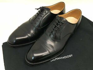 CALMANTHOLOGY カルマンソロジー A6534 BALMORAL CUP TOE レザー シューズ メンズ ブラック UK8 保存袋付き 中古【UC020076】