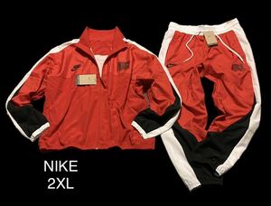 新品 正規品【NIKE/ナイキ】ナイキ ウーブンジャケット＋パンツ 上下セット ウインドブレーカーセット◆2XL◆レッド 赤 