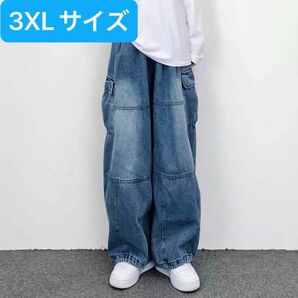 デニム　パンツ　メンズ　ジーパン　ワイドパンツ　シンプル　おしゃれ　レディース