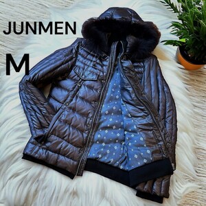 極美品JUNMEN BLACKLINE GINZA　ブルーフォックス　バイヤス グースダウンジャケット　ダークブラウン M 定価68000円