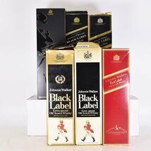 同梱不可★6本セット★ジョニーウォーカー ブラックラベル 12年 黒/金 /レッドラベル 赤金 ＊箱付 ※ JOHNNIE WALKER B12S115_画像1