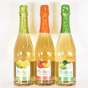 1円～★3本セット★ペティアン ド リステル グレープ/ピーチ/青りんご 750ml フランス スパークリング PETILLANT DE LISTEL B18S076