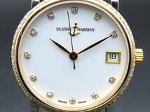 1円～ 稼動品 正規品 ULYSSE NARDIN ユリスナルダン サンシアー 135-22 自動巻き YGダイヤベゼル 11Pダイヤ デイト メンズ腕時計 TTKLG4613_画像2