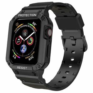 Apple Watch 38mm/40mm/41mm対応　アップルウォッチバンド ベルト【スポーツ一体式バンド】ブラック
