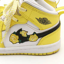 NIKE ナイキ JORDAN 1 MID ジョーダン 1 14cm トドラー スニーカー キッズ 子供靴 黄色 イエロー ROSE PATCH-DYNAMIC YELLOW AV5172-700_画像4