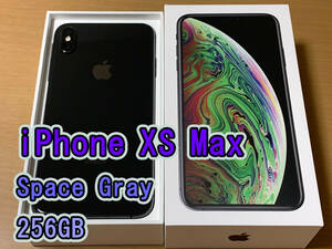 iPhone XS Max 256GB スペースグレイ SIMフリー Space Gray A2102 XSMAX Apple 黒 付属品あり ★1円スタート★