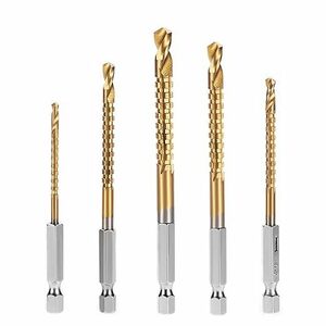 鋸歯状ツイストドリルビット 5本入りセット チタンコーティング麻花ドリルビット 3mm 4mm 5mm 6mm 8mm HSSドリルビット 特殊形状