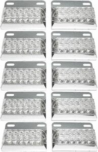 トラック用 サイド マーカー 角型 12 LED 24V 用 標識 ランプ 汎用 10個 セット (ホワイト)