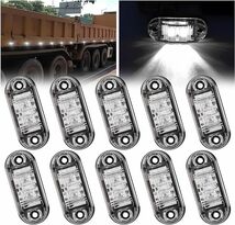 トラック用 サイド マーカー マーカーランプ led ２LED 車幅灯 路肩灯 リアサイドライト 高輝度 12V 24V 防水 10個セット_画像1