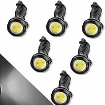 ハイパワー 18mm 9W イーグルアイ LEDライト カーモーターサイクルDR Lデイタイム ランニングライト 12V防水 白 6PCS_画像1