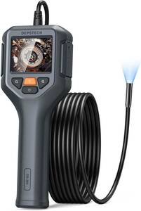 工業用ファイバースコープ デジタル内視鏡 2.4インチ IP67防水 LEDライト 7.9MM超薄型レンズ 工業内視鏡 5mケーブル