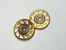 ■□ CNC加工 軽量2段アルミローラー(12-13mm)(ゴールド) 13mmAAセット正規品加工 □■_画像2