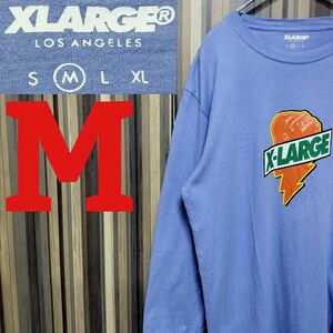 【X-LARGE】エクストララージ プリント ビッグロゴ 長袖 Tシャツ M