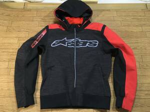 alpinestars RHOD WIND STOPPER HOODIE 冬＋春対応 防風ナイロン素材ライディングパーカー 美品 身長172-176cm 肩/肘パッド付き