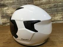 OGK Kabuto RYUKI システムヘルメット ホワイトメタリック色 59-60cm Lサイズ 2020/11製造品 インナーバイザー装備 _画像5