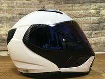 OGK Kabuto RYUKI システムヘルメット ホワイトメタリック色 59-60cm Lサイズ 2020/11製造品 インナーバイザー装備 _画像3