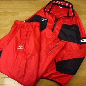 ◎使用少なめ！2XL 上下セット！MIZUNO ミズノ◆セットアップ ウィンドブレーカー ジャケット&パンツ◆メンズ 赤◆B3406