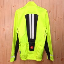 ◎美品！Castelli カステリ◆サイクリングジャージ ジャケット シャツ 裏起毛 秋冬 自転車◆メンズ 蛍光ライム Mサイズ◆A3906_画像2