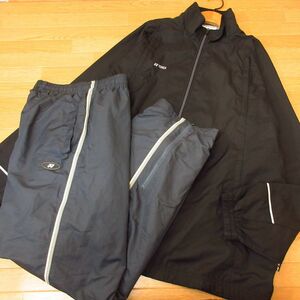 ◎YONEX ヨネックス XL 上下セット◆ウィンドブレーカー 裏起毛 ジャケット&パンツ 秋冬！◆メンズ 黒x紺◆B3411