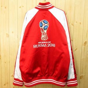 ◎希少！FIFA W杯 2018 ロシア サッカー バドワイザー◆スタジャン ジャケット 中綿 ユニフォーム グッズ◆メンズ 赤 約Lサイズ◆A4077