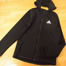 ◎adidas アディダス M 上下セット◆ジャージ パーカー&テーパードパンツ◆メンズ 黒x白◆B3523_画像2